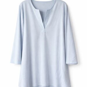 Banana Republic Light Blue Split-Neck Tunic